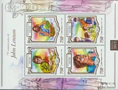Produktbild von Briefmarken Niger 2015 Mi 3370-3373 Kleinbogen (kompl. Ausg.) postfrisch John Lennon