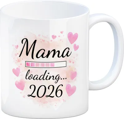 Produktbild von Rosa Herzen Mama Kaffeebecher - Mama loading... 2026