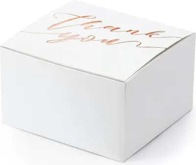 Produktbild von Geschenkbox für Gastgeschenke Thank you 10er Set weiß / rosegold