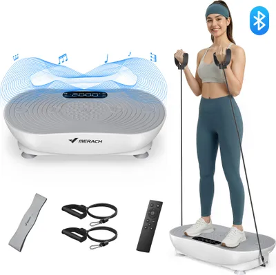 Produktbild von Vibrationsplatte, leise und Kompakte Vibrationsplatte mit LED-Display, mit Fernbedienung, für Ganzkörpertraining zu Hause, bis 158 kg