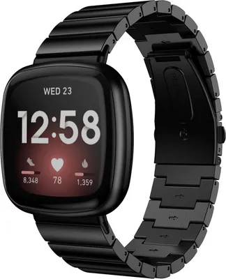 Produktbild von Strap-it Fitbit Sense Armband Metall (Schwarz)