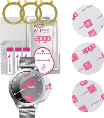 Produktbild von apgo 3 Stück Schutzglas, klar, kompatibel mit G.Rossi SW014 Smartwatch, Hybrid 8H, Ersatz für Hartglas, Displayschutzglas, Bildschirmschutz, Displayschutz, kratzfest