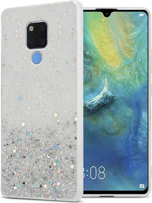 Produktbild von Cadorabo Hülle für Huawei MATE 20 Schutz Hülle in Transparent Handyhülle TPU Etui Glitter Cover Case Glitzer