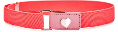 Produktbild von Ladeheid Mädchen Gürtel Elastik-Gürtel 1-6 Jahre 34-65 cm P15G (Dunkelrosa/Herz)