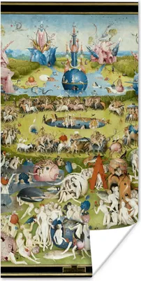 Produktbild von MuchoWow® Poster Garten der Lüste - Gemälde von Hieronymus Bosch 40x80 cm - Dekoration