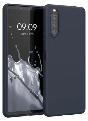 Produktbild von kwmobile Handyhülle für Sony Xperia 10 III Hülle - TPU Case - Kabelloses Laden - Schutzhülle Cover in Heidelbeerblau