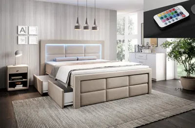 Produktbild von Boxspringbett Aston Bett mit Bettkasten und LED 180x200 cm