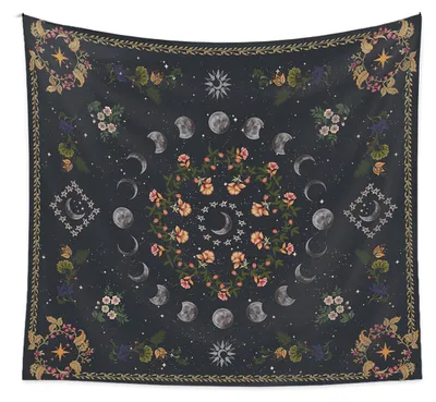 Produktbild von Botanischer Retro Blumen Wandbehang Polyester Wanddekoration Schlafzimmer Wohnzimmer Dekoration umweltfreundlich