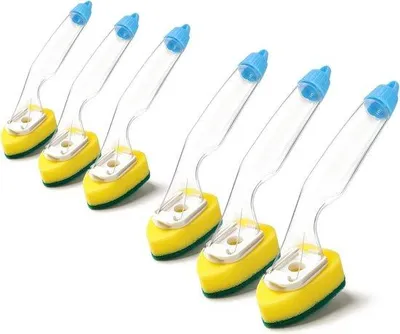 Produktbild von Famanu Küchenbürsten Set mit Seifenreservoir und Schaumkopf - 6 Stück