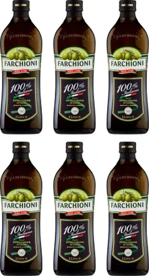 Produktbild von 6x Farchioni Olio Extra Vergine di Oliva 100% Italiano Natives Olivenöl extra mit Italienische Oliven 1Lt kalte Extraktion Speiseöl