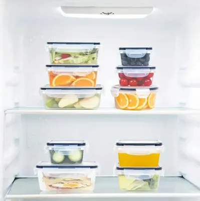 Image de Lot de 12 boîtes de conservation - Récipients alimentaires avec couvercle - Hermétiques, en PP alimentaire, réutilisables, pour réfrigérateur et conservation - Transparents