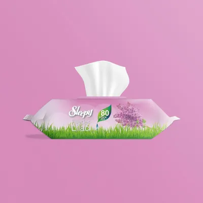 Produktbild von Sleepy Baby Feuchttücher Fliederduft – Sanfte Pflege für Babys und die ganze Familie, 80 Stück