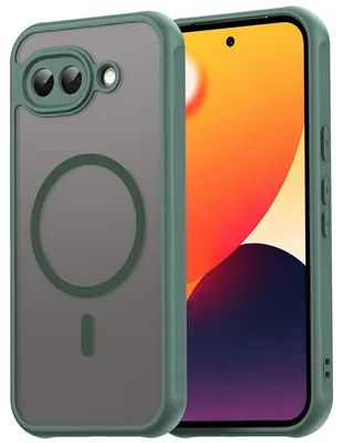 Produktbild von Magnet-Case für Google Pixel 10a Hülle Magsafe Schutzhülle Stoßfest TPU-Rahmen starker Magnetring, Grün