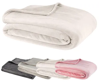 Produktbild von Kuscheldecke Cashmere Touch 150x200 cm Wohndecke Flauschige Winter Decke Sofadecke Ecru Creme
