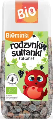 Zdjęcie produktu dla RODZYNKI SUŁTANKI BEZGLUTENOWE150 g - BIOMINKI
