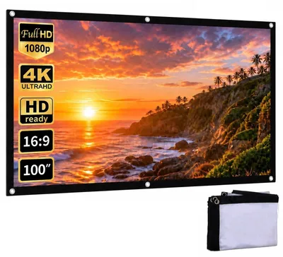 Obrázek produktu pro Beamer, 100 palců, 16:9, HD, skládací projekční plátno