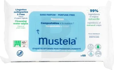Produktbild von Mustela Kompostierbare Reinigungstücher für zu Hause 60 Stück