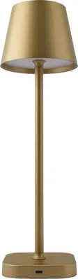 Produktbild von FlinQ Tischlampe Lume – Wiederaufladbar – Schlafzimmerlampe – Dimmbar mit Speicher – 3 Lichtstufen – 38 cm – Gold