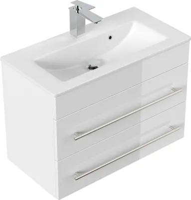 Produktbild von Badmöbel Mars 700 SlimLine SoftClose weiss hochglanz : Weiss hochglanz