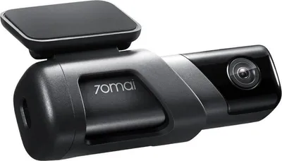 A black 70mai dashcam is shown against a white background.