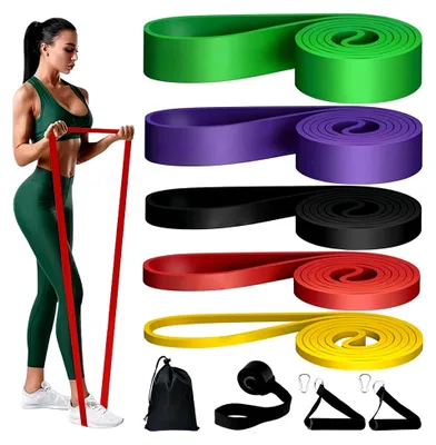 Produktbild von Fitnessbänder Set mit 5 Widerstandsstufen für Training und Physiotherapie