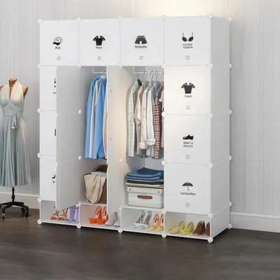 Image de Armoire modulaire composée de 16 modules, avec un design portable