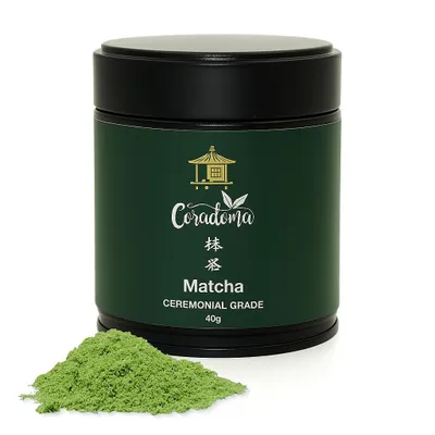 Produktbild von Matcha Ceremonial Grade aus Japan, Uji Kyoto | 100% Natürliches Matcha Pulver, handgemahlen aus Erster Ernte, Japanischer Grüntee | 40g Dose