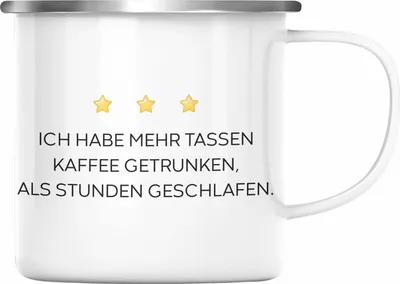 Produktbild von Trendation - Lustige Emaille Tasse mit Spruch für Frauen Männer Arbeit Büro Lustig Emaille Tassen Becher mit Sprüchen Kollegin Geschenk Sarkasmus Kaffee (Silber)