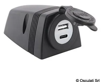 Obrázek produktu pro Zásuvka USB-A + USB-C s krytem Osculati 14.516.13