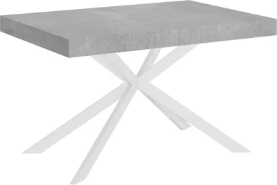 Produktbild von ITYHOME - Ausziehtisch 130/234x90 cm Plaker Zement Tischbeine Weiß