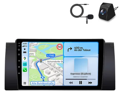 Immagine prodotto di Autoradio con telecamera di retromarcia per BMW E39 1999-2005: CarPlay wireless, Android Auto, 4G, WiFi, navigazione GPS, processore a 8 core, RDS, DSP, DAB+, Bluetooth, schermo da 9 pollici, 6+128 GB