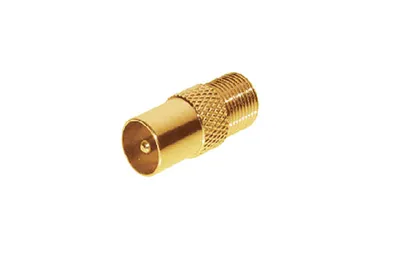 Produktbild von SAT-Adapter Koax Stecker auf F-Buchse, vergoldet, Good Connections®