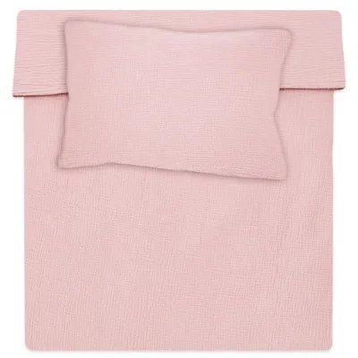 Produktbild von Kinderbettwäsche 90x120 Musselin – Bettwäsche Kinder Baby Jungen Mädchen Bettwäsche-sets Bettbezug 90 x 120 cm Kissenbezug 40x60 Puderrosa