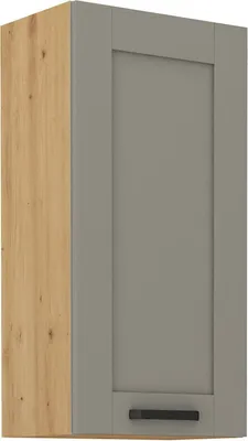 Produktbild von Hoher Oberschrank LAILI – Breite 45 cm, hellgrau / Eiche Artisan