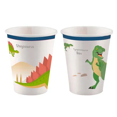 Image de Gobelet en carton dinosaure 250ml/8pcs
