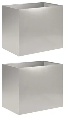 Produktbild von vidaXL Garten-Pflanzgefäß 2 stk. Silber 60 x 40 x 50 cm Edelstahl