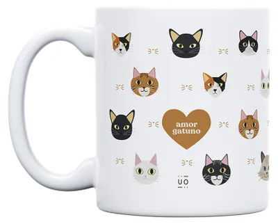 Mok mit Katzenmotiv, 350 ml, Keramik, spülmaschinengeeignet