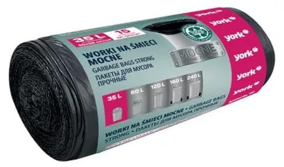 Obrázek produktu pro York, sáčky na odpad, 35 litrů, extra pevné, 15 kusů