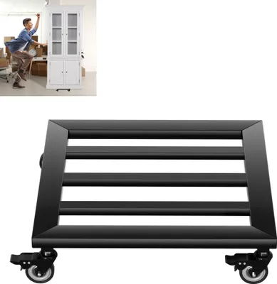 Image de XMTECH 2 pièces Rouleau pour plantes Rouleau pour plantes en métal, 30 cm Dessous-de-plat à roulettes pour pots de fleurs, Rouleau pour fleurs avec 4 roulettes pivotantes pour l'extérieur l'intérieur le jardin, Carré