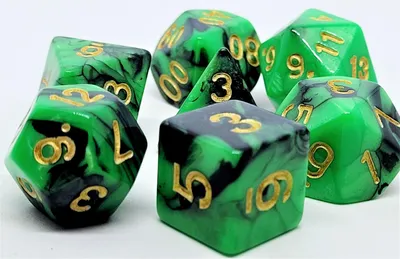 Produktbild von Würfelset Racing: Green/Black (7)