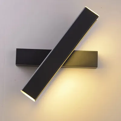 LED-Wandleuchte 12W Schwarz 350° drehbar 3000K warmweiß