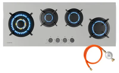 Gaskookplaat 4 Slim, 4 Messingbrenner, 3,4/2,4/1,8/1 kW, SnapJet-Zündung