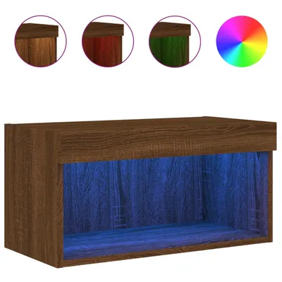Obrázok produktu pre vidaXL TV skrinka s LED osvetlením hnedý dubový vzhľad 60x30x30 cm