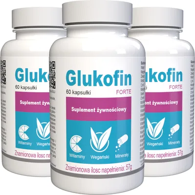 Zdjęcie produktu dla Glukofin Forte - 180 Kapsułek - (3 x 60 Kapsułek) - 3 Dawki
