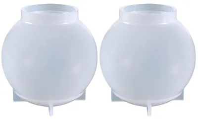 Obrázek produktu pro Silikonová forma, kulatá, 8 cm, sada 2 kusů, průhledná, pro epoxidovou pryskyřici, svíčky, mýdla, tvoření