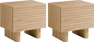 Produktbild von 2er-Set Nachttische mit 1 Tür - MDF - Holzfarben - LUDIMA