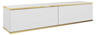 Produktbild von Hängender TV-Schrank, Modernes Design, Farbe: Weiß, L: 135 cm, H: 30 cm