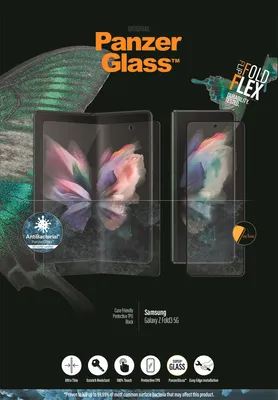 Produktbild von PanzerGlass ® Displayschutz Samsung Galaxy Z Fold3 5G, Samsung, Samsung - Galaxy Z Fold3 5G, Trockene Anwendung, Kratzresistent, Antibakteriell, Transparent, 1 Stück(e)