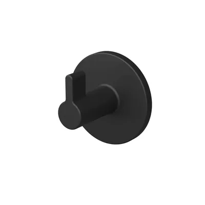 Produktbild von Lenz NERO Handtuchhaken Schwarz -Matt - kleben oder bohren - vielseitig einsetzbar - 5,5cm Durchmesser - 4506951