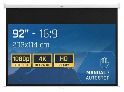 Obrázek produktu pro iggual PSIMS203, Manuální, 2,34 m (92"), 2,03 m, 114 cm, 16:9, Matný bílý